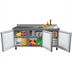 Thumbnail image #1 for KoolMore 71-1/2 Inch 3-Door Worktop Refrigerator with 3-1/2 Inch Backsplash, 16.9 Cu. Ft., Stainless Steel
