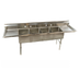 Thumbnail image #1 for Klinger's Trading Economy 4-Compartment Stainless Steel Sink with Dual Drainboards, 100 x 25-1/2 x 41 Inches