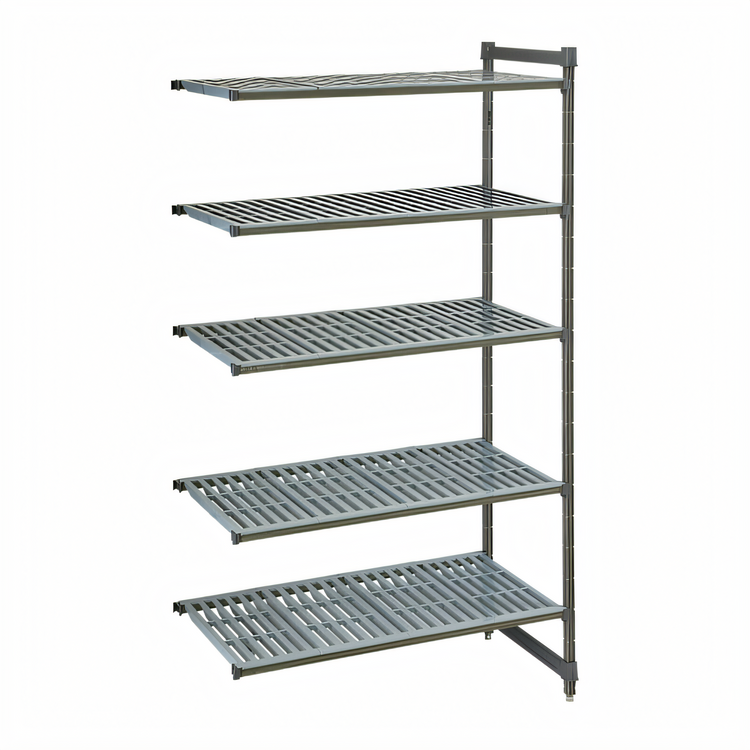 Product image #1 for Cambro Camshelving Basics Plus 5-Tier Vented Polymer Shelving Add-On Unit, 21"D x 60"W x 84"H, Brushed Graphite