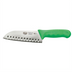 Thumbnail image #1 for Winco Stäl 7-Inch Santoku Knife with Granton Edge and Green Handle