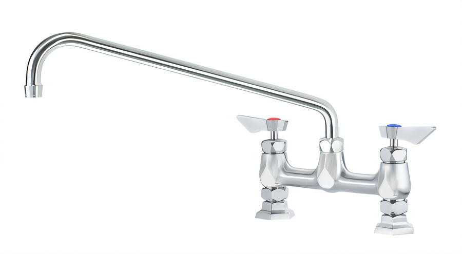 Product image #1 for Krowne Diamond Series Raised Deck Mount Manual Faucet with 16-Inch Swing Spout, 8-Inch Centers, 1.8 GPM Aerator