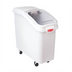Thumbnail image #1 for Rubbermaid Commercial ProSave Mobile Slant-Front Ingredient Bin with Sliding Lid, 2.75 Cu. Ft., White Base/Clear Lid