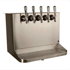 Thumbnail image #1 for Micro Matic USA SB520-KR Underbar Glycol-Cooled Draft Beer Dispenser with 5 Stainless Steel Faucets and Drip Tray
