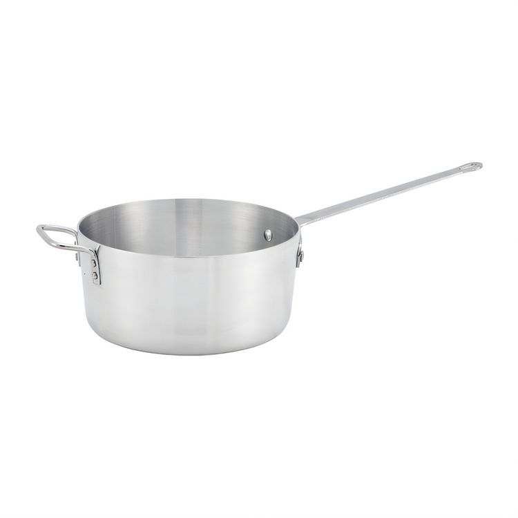 Product image #1 for Winco 7 Qt Tapered Heavy-Duty Aluminum Sauce Pan with Helper Handle