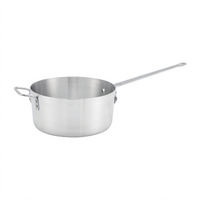 Winco 7 Qt Tapered Heavy-Duty Aluminum Sauce Pan with Helper Handle
