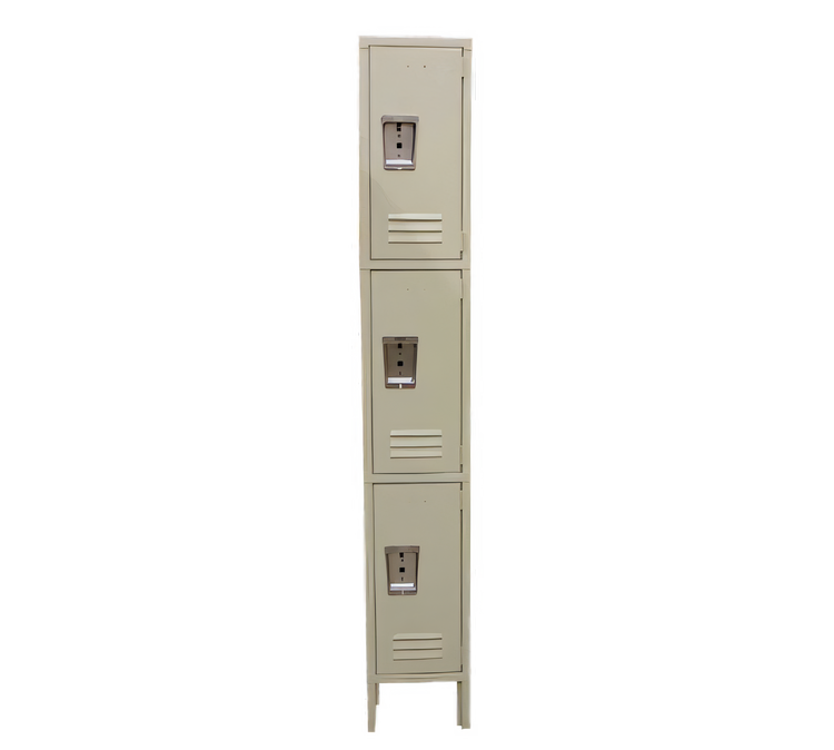 Product image #1 for 3-Tier Single-Column Floor Locker, 12"W x 18"D x 78"H, Painted Steel