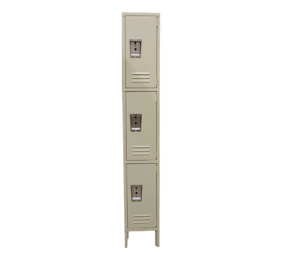 Product image #1 for 3-Tier Single-Column Floor Locker, 12"W x 18"D x 78"H, Painted Steel