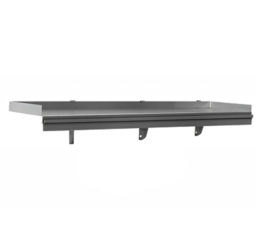 Product image #1 for Eagle Snap-n-Slide Wall-Mounted Stainless Steel Shelf, 72 in. W x 12 in. D, Rolled Front Edge