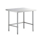 Thumbnail image #1 for Sapphire Manufacturing SMTEO-1836S 36" x 18" x 35" Work Table, 18-Gauge 430 Stainless Steel, Flat Top, Open Base