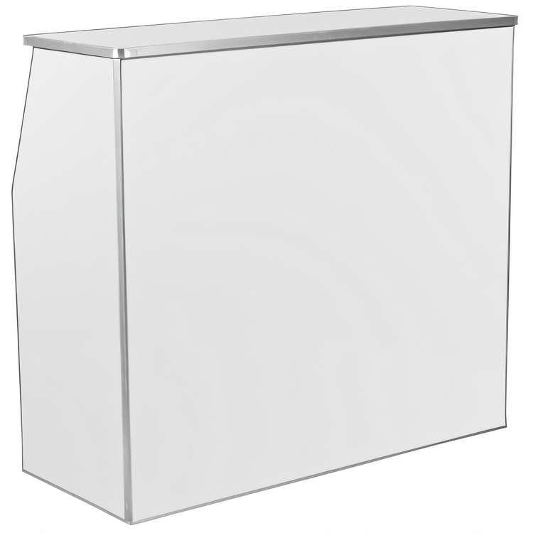 Product image #1 for Flash Furniture 4' White Laminate Foldable Portable Bar with Removable Aluminum Top