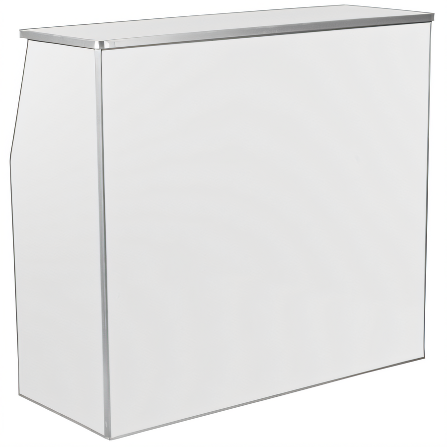 Product image #1 for Flash Furniture 4' White Laminate Foldable Portable Bar with Removable Aluminum Top