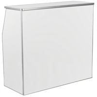 Flash Furniture 4' White Laminate Foldable Portable Bar with Removable Aluminum Top