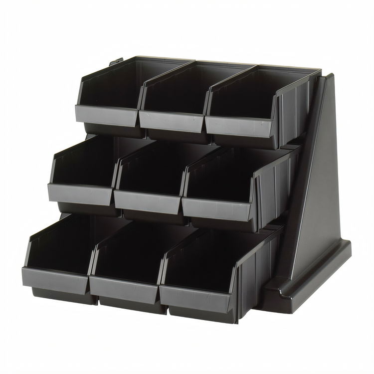 Product image #1 for Cambro Versa 9-Bin Wall-Mount Organizer Rack, Black