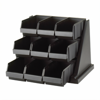 Cambro Versa 9-Bin Wall-Mount Organizer Rack, Black