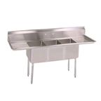 Thumbnail image #1 for John Boos E3S8-18-12T18 3-Compartment Stainless Steel Sink with Dual 18-Inch Drainboards, 18 x 18 x 12-Inch Compartments, 90-Inch Wide