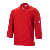 Millennia Air Unisex Long Sleeve Chef Jacket, 3X, Red