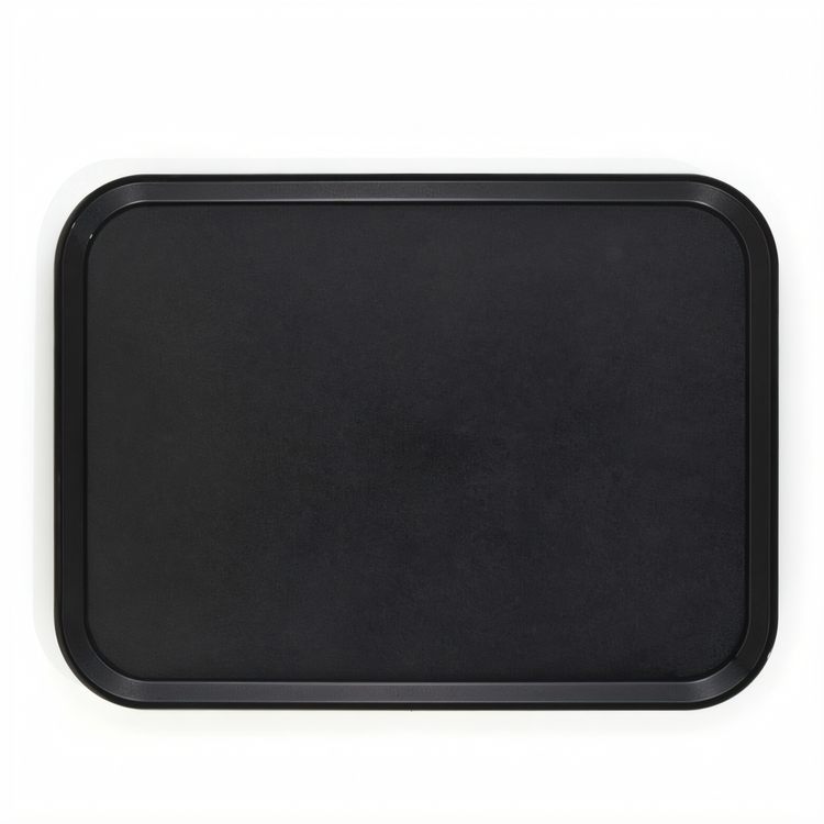 Product image #1 for Cambro Camwear 14 x 18 Inch Rectangular Non-Skid Cafeteria Tray, Black Polycarbonate