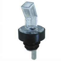 Ban-M Screened Liquor Pourer, Clear Plastic with Black Collar