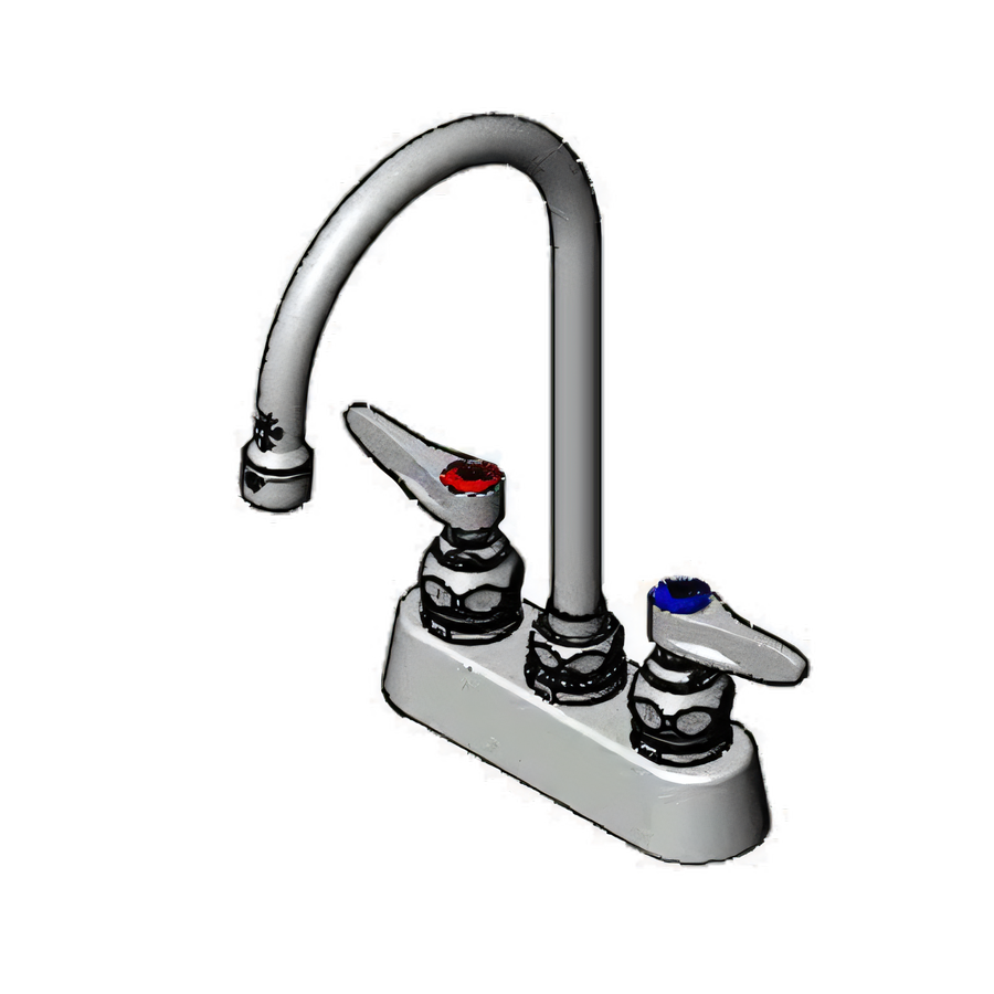 Product image #1 for T&S Brass B-1140 3-1/2-Inch Deck Mount Manual Workboard Faucet with 5-3/4-Inch Swivel Gooseneck