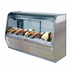 Thumbnail image #1 for Howard-McCray 32E Series 74-Inch Curved Glass Fish/Poultry Refrigerated Service Case, Self-Contained, Stainless Steel, LED Lighting