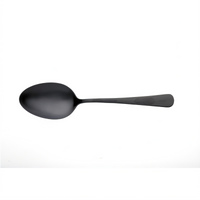 Mercer Culinary 9-Inch Black Matte Solid Plating Spoon with Deep Well Bowl, 1-1/3 oz