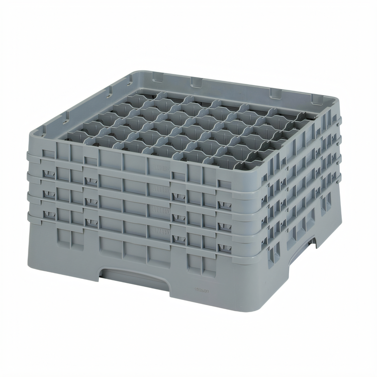 Product image #2 for Cambro Camrack Full Size 49-Compartment Glass Rack with 4 Extenders, Soft Gray