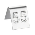 Thumbnail image #1 for American Metalcraft EM400 Embossed Stainless Steel Double-Sided Table Number Tent Set, 401-600 Case of 4