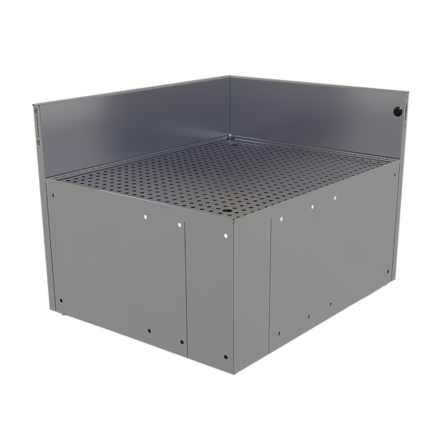 Product image #1 for Glastender Stainless Steel Inside Rectangle Corner Drainboard, 24" Left x 30" Right x 24" Deep