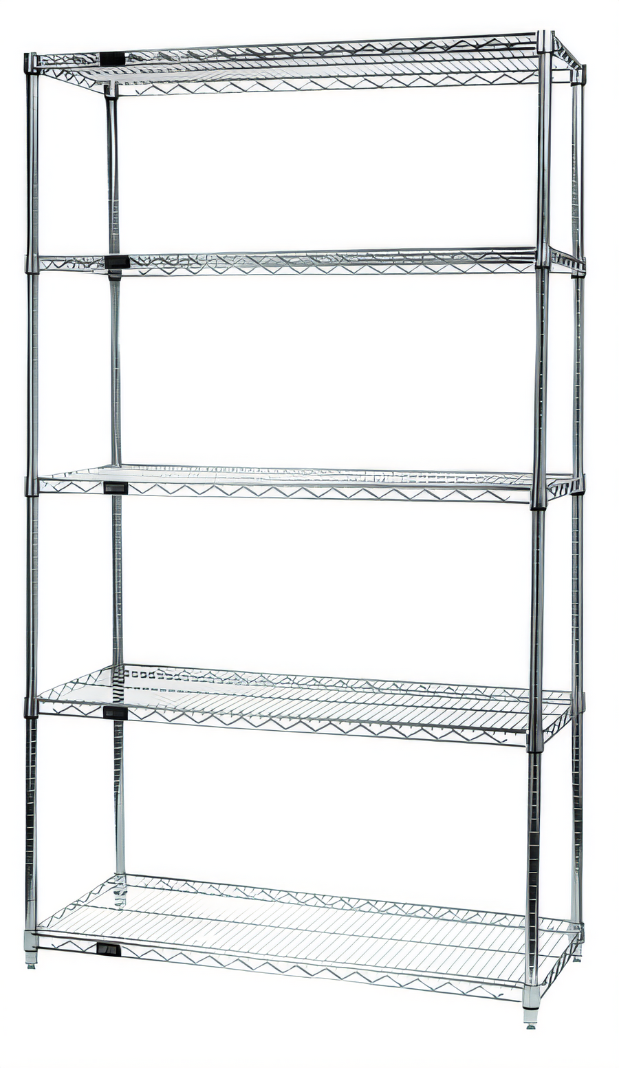 Product image #1 for Quantum Chrome Plated Wire Shelving Starter Kit, 72"W x 36"D x 54"H, 5 Shelves