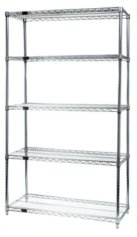 Quantum Chrome Plated Wire Shelving Starter Kit, 72