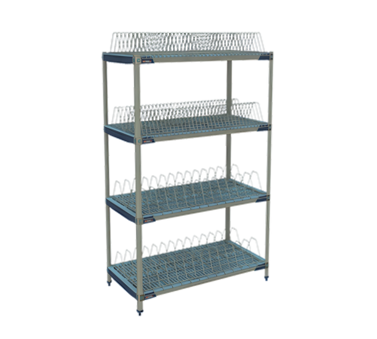 Product image #1 for MetroMax i All-Polymer 4-Tier Stationary Drying Rack Unit with Tray and Pan Racks, 48W x 24D