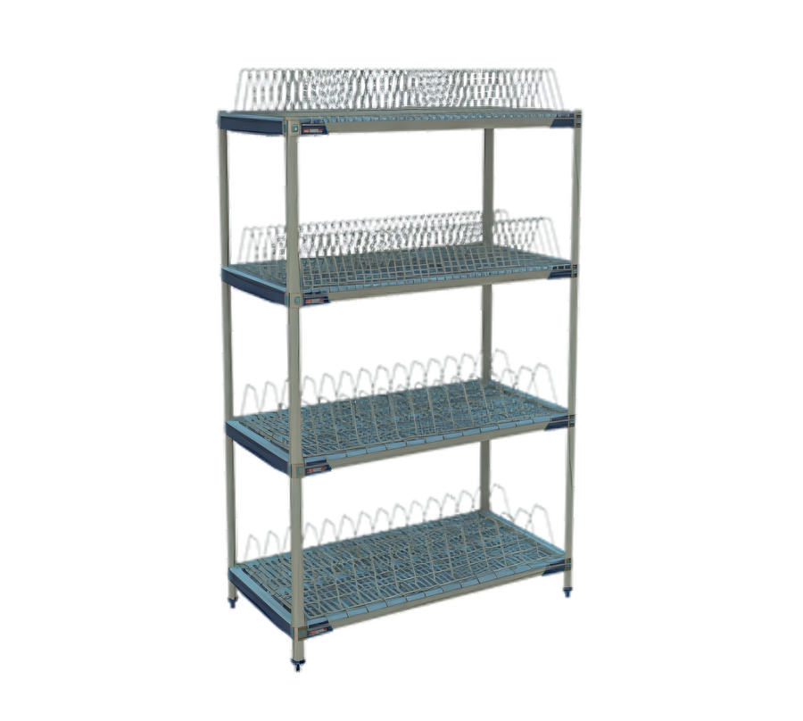 Product image #1 for MetroMax i All-Polymer 4-Tier Stationary Drying Rack Unit with Tray and Pan Racks, 48W x 24D