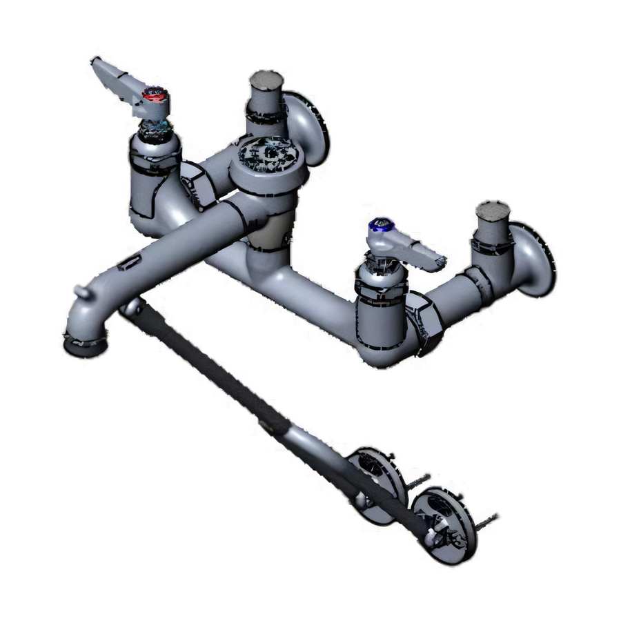 Product image #1 for T&S Brass Adjustable 8-Inch Wall Mount Service Sink Faucet with Vacuum Breaker and Integral Stops, Polished Chrome Finish