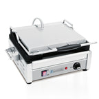 Thumbnail image #1 for Eurodib SFE02340120 Commercial Countertop Electric Panini Press, Flat Top & Bottom Cast Iron Plates, 14 x 10 Inches, Manual Thermostat