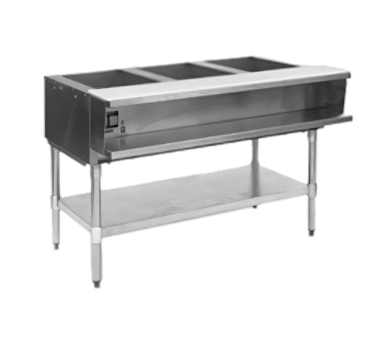 Product image #1 for Eagle Group AWTP3-NG Water Bath Natural Gas Hot Food Table with Open Base and 3 Pan Openings