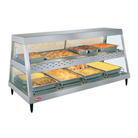 Hatco Glo-Ray GRHD-4PD Countertop See-Thru Full-Service Heated Display Case, 4-Pan Dual Shelf