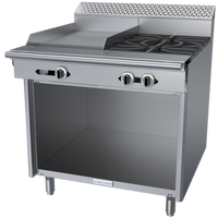 Garland Cuisine Series Heavy Duty 36-Inch Gas Range with 2 Open Burners and 18-Inch Griddle, Natural Gas, Storage Base