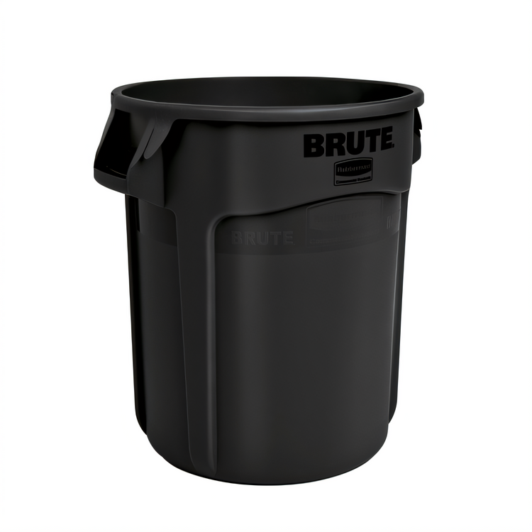 Product image #1 for Rubbermaid BRUTE 10 Gallon Round Vented Trash Container, Black, Without Lid