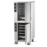 FWE MT-1826-7-7 Full-Height Split-Cavity Mobile Humidified Heated Holding Cabinet, 10-Pan Capacity