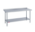 Thumbnail image #1 for Duke 60-Inch x 24-Inch 14 Gauge Stainless Steel Work Table with 1-1/8 Inch Riser and Galvanized Undershelf