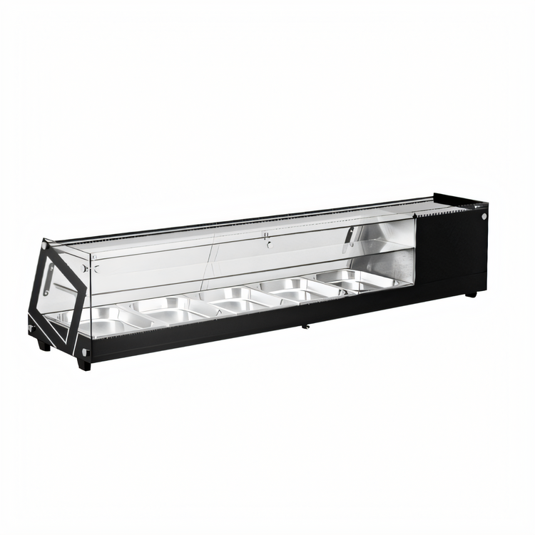 Product image #1 for 45 Inch Countertop Refrigerated Sushi Display Case with Flat Glass, 1.55 Cu. Ft., 4-Pan