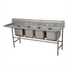 Thumbnail image #1 for Advance Tabco Regaline 4-Compartment Stainless Steel Sink with Left-Hand Drainboard, 20 x 20 x 14 Inch Bowls