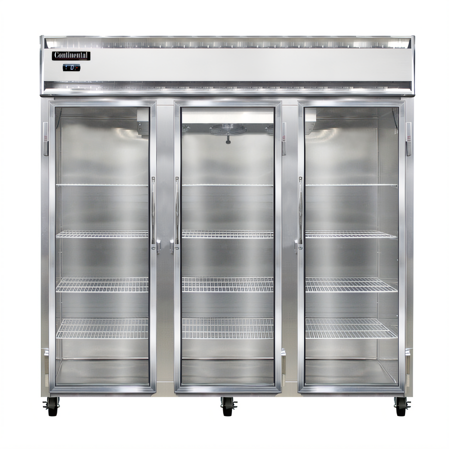 Product image #1 for Continental Refrigerator 3FNSAGD Three-Section Narrow Hinged Glass Door Display Freezer