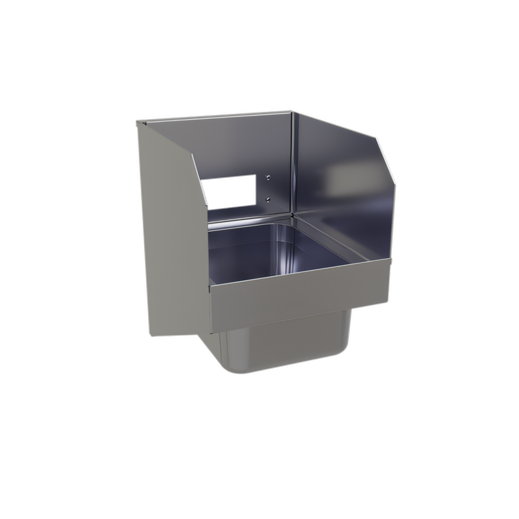 Product image #1 for Glastender Wall-Mount Stainless Steel Hand Sink with Side Splashes, 12" x 15" Overall