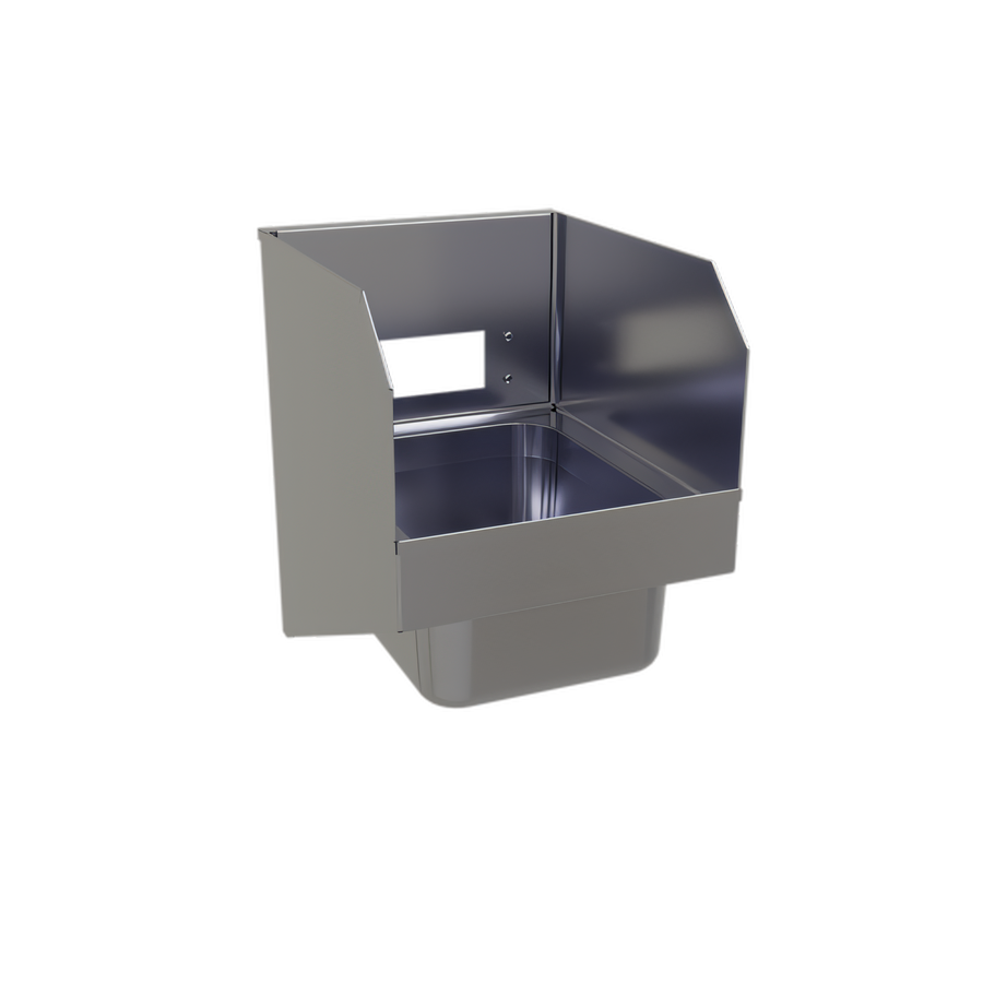 Product image #1 for Glastender Wall-Mount Stainless Steel Hand Sink with Side Splashes, 12" x 15" Overall