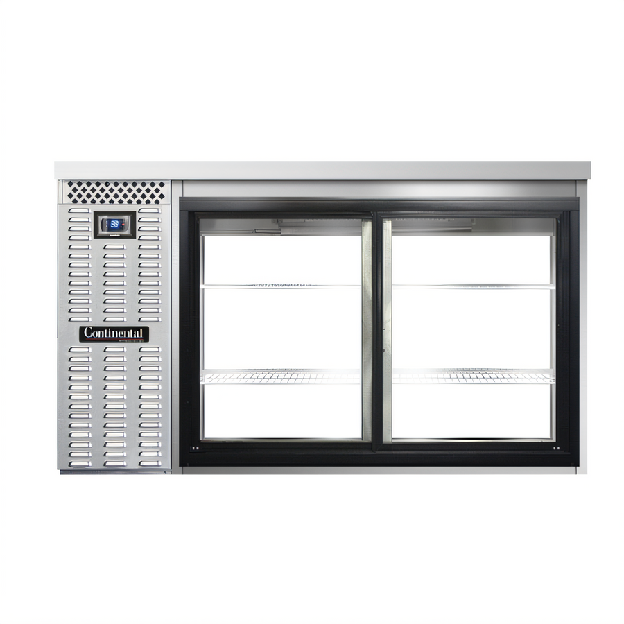 Product image #1 for Continental Refrigerator BB59SNSSSGDPT 59" Shallow Depth Pass-Thru Back Bar Cooler with Sliding Glass Doors