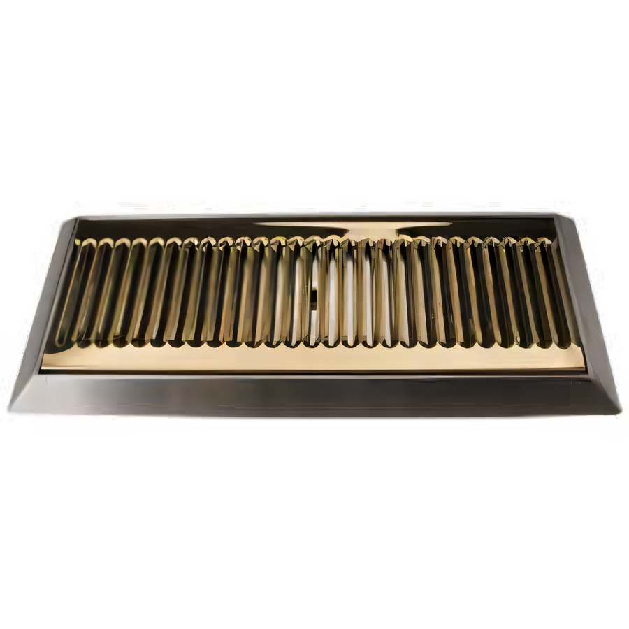 Product image #1 for Surface Mount Stainless Steel Drip Tray Trough with Louvered PVD Brass Screen, 16 x 6-1/2 Inch