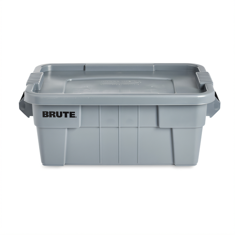 Product image #1 for BRUTE 14-Gallon Gray Plastic Tote with Lid