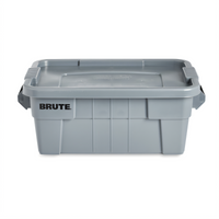BRUTE 14-Gallon Gray Plastic Tote with Lid
