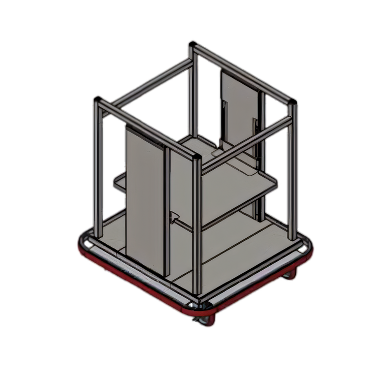 Product image #1 for Open Mobile Single-Stack Glass Rack Dispenser Cart for 20 x 20 Racks